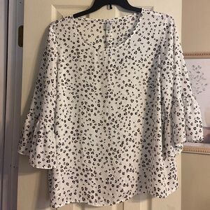 White Leopard print blouse